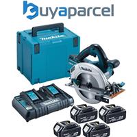 Makita DHS710PT2 Twin 18v 36v 185mm Circular Saw LXT + 4x 5.0ah, Charger +MakPac