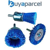 Makita D-70758 3 Piece Drill Nylon Brush Set Brush Cup Wheel Blue Fine 240 Grit