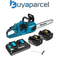 Makita DUC355 Twin 18v / 36v LXT Cordless 35cm 14" Chainsaw Lithium - 2 x5.0