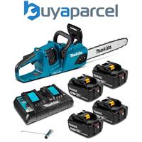 Makita DUC355PT4 Twin 18v / 36v LXT Cordless 35cm 14" Chainsaw Lithium - 4 x5.0