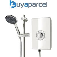 Triton Aspirante 9.5KW Gloss White Electric Shower Includes 3 Mode Head + Riser