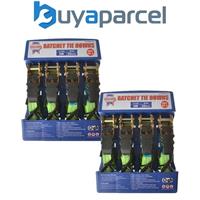 Faithfull FAITDRATSET4 Set of 8 Piece Ratchet Strap Car Tie Down X2