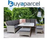 Signature Weave Meghan Wicker Corner Sofa Bench Dining Table With Gas Fire Pit