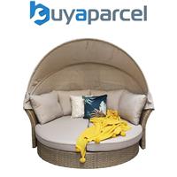 Signature Weave Lily Wicker Garden Day Bed Sun Lounger Chair Sofa Canopy Natural