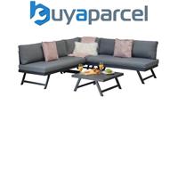 Signature Weave Kimmie Aluminium Corner Sofa Adjustable Sun Lounger Grey