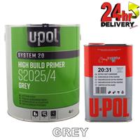 U-POL S2025 HIGH BUILD 2K PRIMER WITH S2031 UPOL HARDENER - 5LTR KIT - GREY