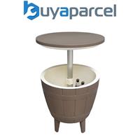 Signature Weave Wood Effect Barrel Shaped Ice Bucket Coffee Side Table Neutral