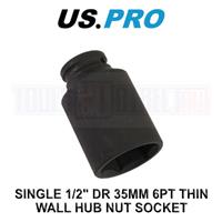 US PRO Tools 35mm Impact Socket 1/2" Drive 6 Point Single Hex 3792