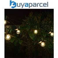 Smart Garden 8 Solar Vivo 365 String Lights Black Saucer Filament Bulb Bright