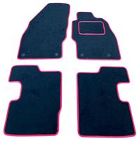 Fits Vauxhall Corsa D & E 2007 to 2019 Red Edge Car Floor Mats Black Carpet