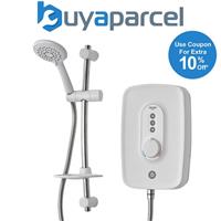 Triton Danzi White 9.5kW Electric Shower + Riser Rail RP Perea Aquasurge Opal 3