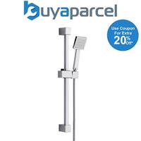 Chrome Shower Riser Rail, Shower Head and 1.5m hose