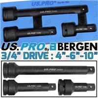 US PRO 3PC 3/4" Drive IMPACT Extension Bar Set 4" 6" 10" IMPACT Extension Bars