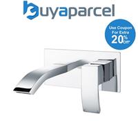 SC Series Wall Mounted Basin Mixer Tap Chrome Square Waterfall Spout Lever
