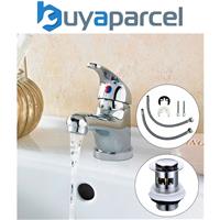 Caravan Mixer Tap Short Spout Chrome Single Lever Static Motorhome Boat + Waste