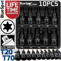 IMPACT TORX BIT Sockets Set 1/2 Drive Impact T20 To T70 TRX Star S2 Steel Bits