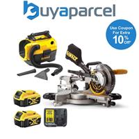 Dewalt DCS365M2 18v XPS 184mm Mitre Saw + 2 x 4.0ah Battery + DCV584L Vacuum