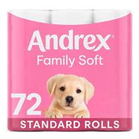 Andrex Gentle Clean Puppies on Roll Recycled Toilet Paper, 72 Rolls