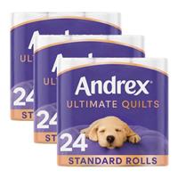 Andrex Toilet Rolls x72 Supreme Quilts Fragrance-Free 3 Ply Toilet Paper