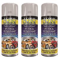 3 X 400ML Clear Lacquer Petrol Resistant High Gloss Spray Aerosol Auto Extreme