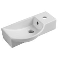 Bathroom Wash Sink Basin Compact Wall Hung Modern Ceramic Cloakroom White UK