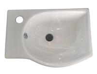 Wash Sink Basin Small Wall Hung Bathroom Gloss White Left Hand Ceramic