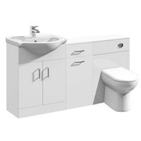 Vanity Unit Combined Sink & Toilet Bathroom Suite Furniture WC Set Drawer 1400mm