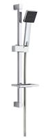 Shower Riser Chrome Square Slider Rail Bar Soap Dish Shower Handset Kit