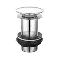 Basin Waste PopUp Clicker UnSlotted Dome Sink Plug Click-Clack Button Chrome