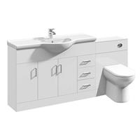 Bathroom Cabinet Vanity Unit Sink Basin Storage Toilet WC Set 1700mm Furniture