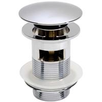 Basin Waste PopUp Clicker Slotted Dome Sink Plug Click-Clack Button Chrome Panel