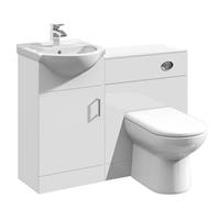 Vanity Unit Combined Sink Toilet Bathroom Suite Furniture Set Pan Cistern 1050mm