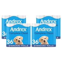 Andrex Toilet Rolls x144 Classic Clean Fragrance-Free 2 Ply Toilet Paper Rolls