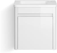 Bathroom Cabinet Vanity Unit Sink Basin Storage Wall Hung Cloakroom Right White
