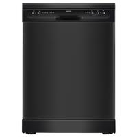 electriQ Freestanding Dishwasher in Black - 12 Place 4 Wash Programs Delay Timer