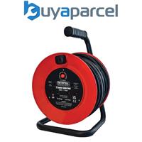 Faithfull 20m Open Drum Cable Reel 240V 13 Amp 2 Socket FPPCR20M XMS24CABLE20