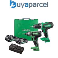 HiKOKI Twin Pack Combi Drill And Impact Driver 18V 2 x 2Ah Li-ion KC18DFXJAZ