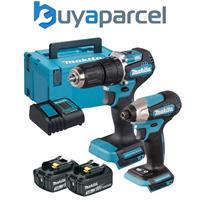 Makita 18v DLX2414J Brushless Kit DHP487 Hammer Drill DTD157 Impact Driver 3ah