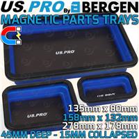 US PRO Magnetic Parts Tray 3pcs Collapsible Heavy Duty Magnet Tool Holder Set