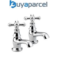 Bristan K 1/2 C Colonial Traditional Chrome Basin Taps 1 Pair Chrome on Brass