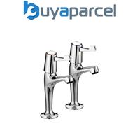 Bristan Lever High Neck Pillar Kitchen Sink Taps Chrome With Ceramic Disc Valves