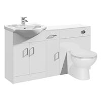 Vanity Unit with Combined Sink Toilet Bathroom Suite Furniture WC Set 1400mm