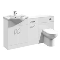 Vanity Unit Combined Sink & Toilet Bathroom Suite Furniture Set Laundry 1500mm