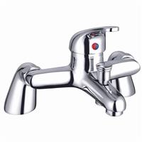 Bath Tap Set Shower Mixer Hose & Handheld Head Round Tub Filler Bathroom Chrome