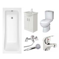 Bathroom Suite Bath Vanity Unit Sink WC Set Sophia Single Ended 1700 Furniture