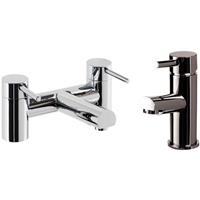 Bathroom Sink Tap Derby Set Designer Chrome Bath Shower Basin Mixer & Filler