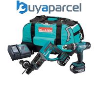 Makita DLX2025M 18v LXT 2 PC LXT Lithium Kit DHR202 SDS + DHP453 Combi Drill 4ah