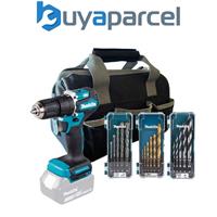 Makita DHP487Z 18v LXT Lithium Brushless Combi Hammer Bare + Bag + 16PC Bit Set