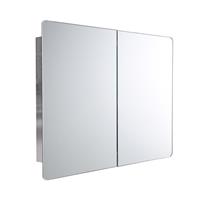 Bathroom Mirror Cabinet Wall Hung Mount Double Door Storage Unit Stainless Steel