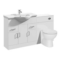 Bathroom Basin Sink Vanity Unit Toilet WC Storage Cabinet Cupboard Set 1350mm